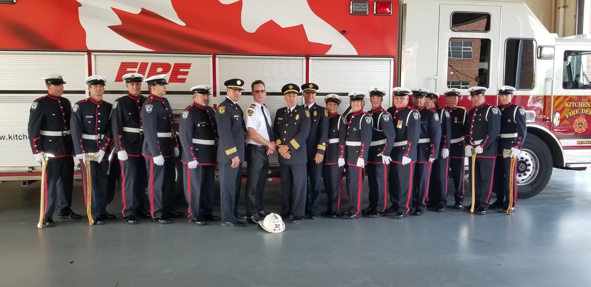Rob_Martin101's tweet photo. #Kitchener Pls join us in wishing Platoon Chief Doug Voisin a wonderful #retirement.  Thank you for serving @CityKitchener for over 32 years with compassion and honour https://t.co/8gOQ0UFO1m