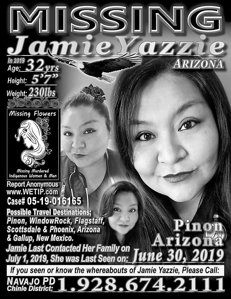 MissingFlowers_'s tweet photo. Jamie Yazzie Missing from #AZ #ArizonaMissing #MMIW #MissingFlowersMMIP #MMIP #MMIWG
She could have gone to a number of places in AZ, plz see flier for info/RT.
Ty Relatives
</3 https://t.co/SBreWc7t82