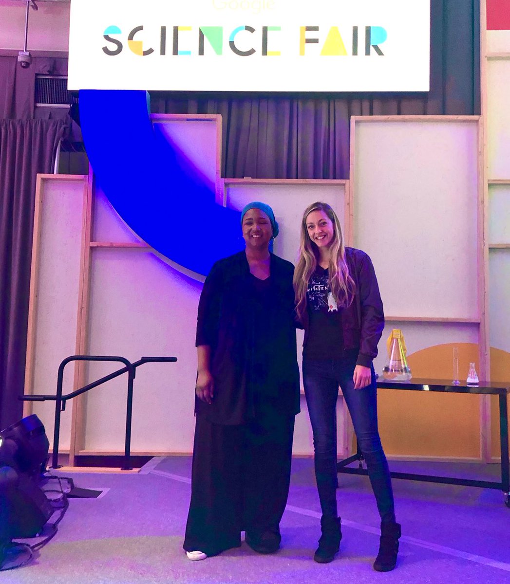 thephysicsgirl's tweet image. I have a poster of Dr. @maejemison on my wall. She was the first woman of color to travel to space. Today, I got to meet her. She’s even cooler in person. #GoogleScienceFair
