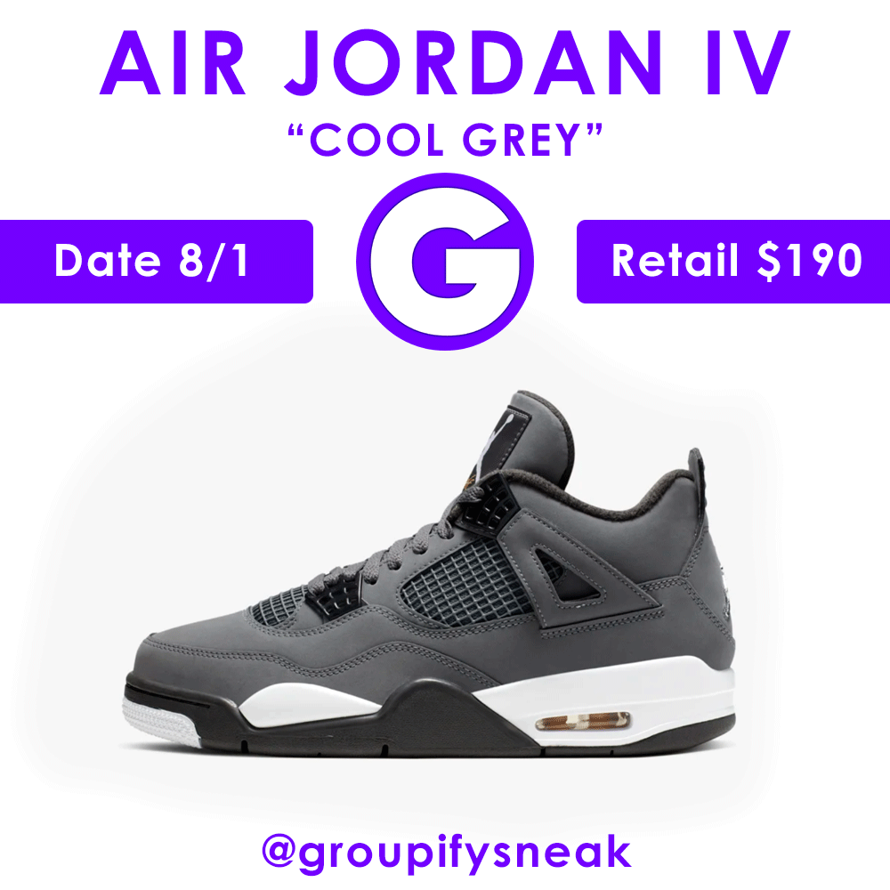 CookDesigner's tweet image. Air Jordan IV "Cool Grey" Release Designs for @thehypelounge_ @AnonHustle_ &amp;amp; @GroupifyIO @GroupifySuccess