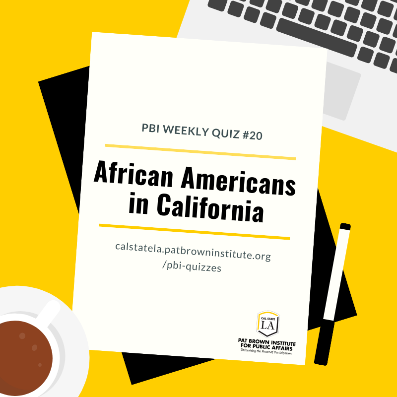 Our most recent #CivicQuiz is about African Americans in California. Check it out and let us know how you do:  tinyurl.com/y4x5dj88