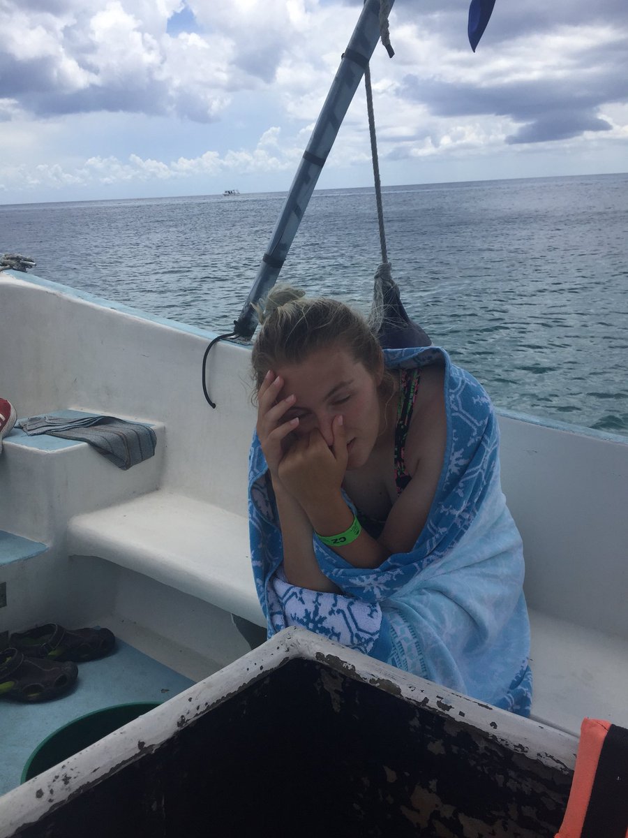 ecslatts18's tweet photo. We were in Mexico recently and we went snorkeling and I got really sea sick and my family found it funny so here’s some pictures of me dying while my family laughs at me https://t.co/YZVHuoYjdn