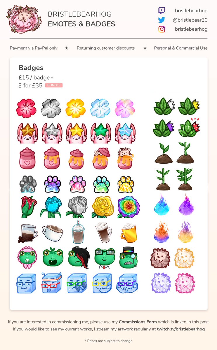 Aaand I added to the badges page since affiliates get 5 now! (the price will be going up soon so grab this deal while you can!) #commissionopen #twitchcommissions #twitchbadges #cute #digitalartist