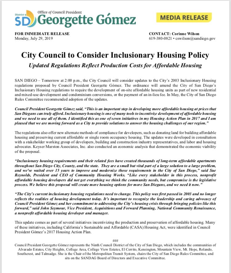GGomezEJ's tweet image. Tomorrow afternoon, my updates to the City’s #InclusionaryHousing regulations are coming to Council.