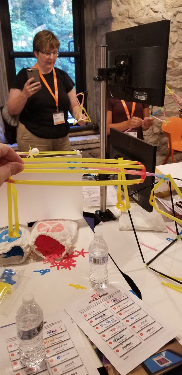 Our version of a lion... Not the best rendering, but we did laugh a lot! <a href="/strawbees/">Strawbees</a> #STEMCampEDU