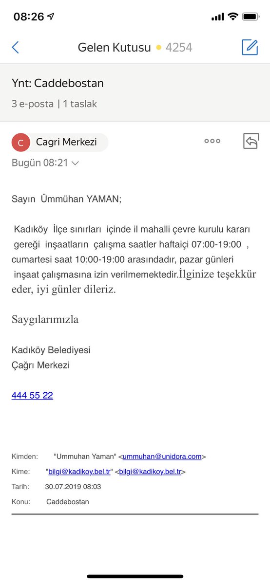 Belediyeden gelen cevap 👏👏👏👏 sabah 7  iş başı yapan başka sektör var mıdır acaba ??? Birde sabah 7 de taş kırma zorunluluğu var galiba akşam saatlerinde bu gürültü yok çünkü !!! <a href="/kadikoybelediye/">Kadıköy Belediyesi</a> <a href="/istanbulbld/">İstanbul Büyükşehir Belediyesi</a>