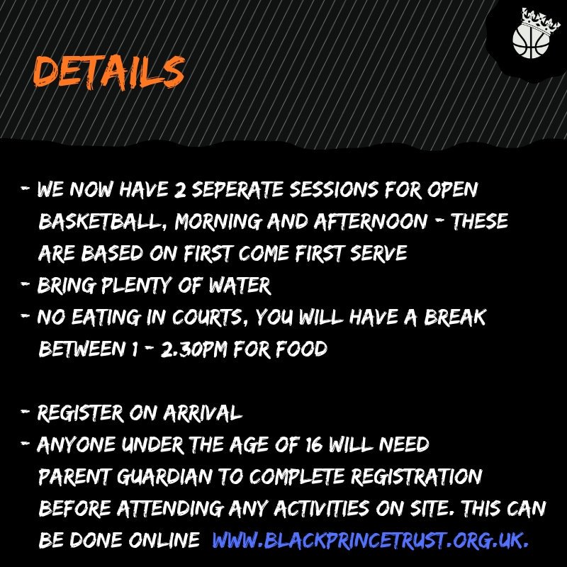 RegalBasketball's tweet photo. Regal summer programme is out with over 32 hours of free basketball per week. This weeks runs are 9am - 1pm &amp; 230pm - 600pm 👑👑👑
#basketball #londonbasketball #free #Lambeth #london #britishbasketball #IAMREGAL 👑 https://t.co/XLcSnXye8d