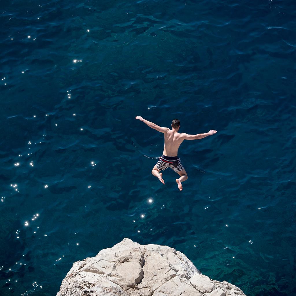 SheratonDBV's tweet photo. Just hold your breath &amp; jump in the brilliant blue waters of the Adriatic! *** Zadržite dah i skočite u kristalno čisto plavo Jadransko more!  Pic © Zoran Marinović https://t.co/MHIsRS8ulZ