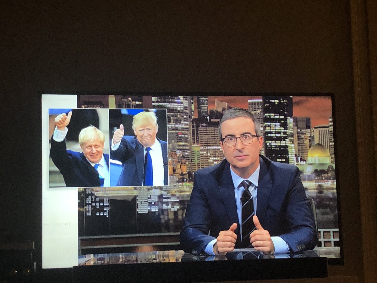 amberks07's tweet photo. I hate politics, but I don’t trust these  two blonde men on the right of the screen #borrisjohnson #DonaldTrump ...every one is equal and allowed on this earth! #HumanRights #FreeSpeech #DiscriminationIn5Words #America #world Let’s explore this world! Thank you  @iamjohnoliver https://t.co/9a2BI7jBE6