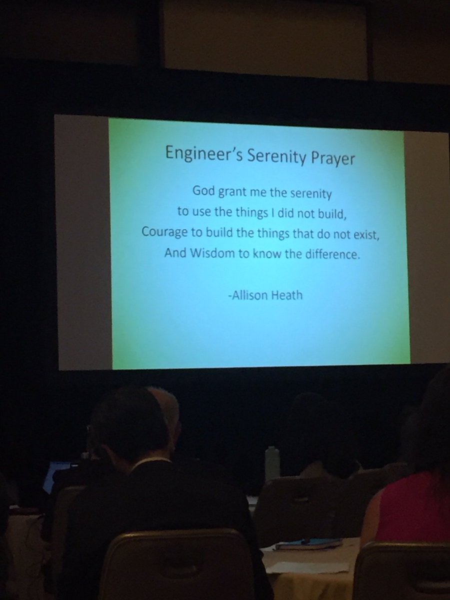 Loved the 'Engineer's Serenity Prayer' by @allig8r that @AmandaHaddock quoted during her inspirational talk @theNCI #Data4ChildhoodCancer meeting this evening