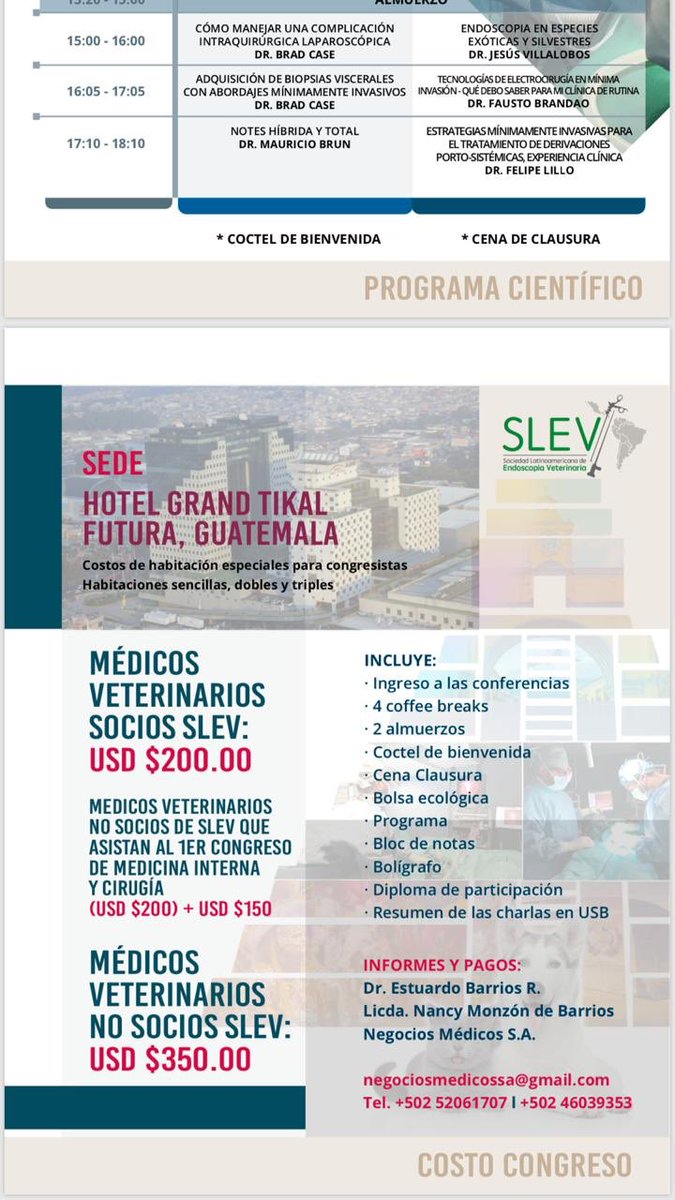 delangelvet's tweet photo. 3er Congreso Internacional de la Sociedad Latinoamericana de Endoscopia Veterinaria, y 1er. Congreso de Medicina Interna y Cirugía en Perros y Gatos SLEV. Guatemala 21 al 24 de Octubre de 2019 https://t.co/kYcAH0eqpz