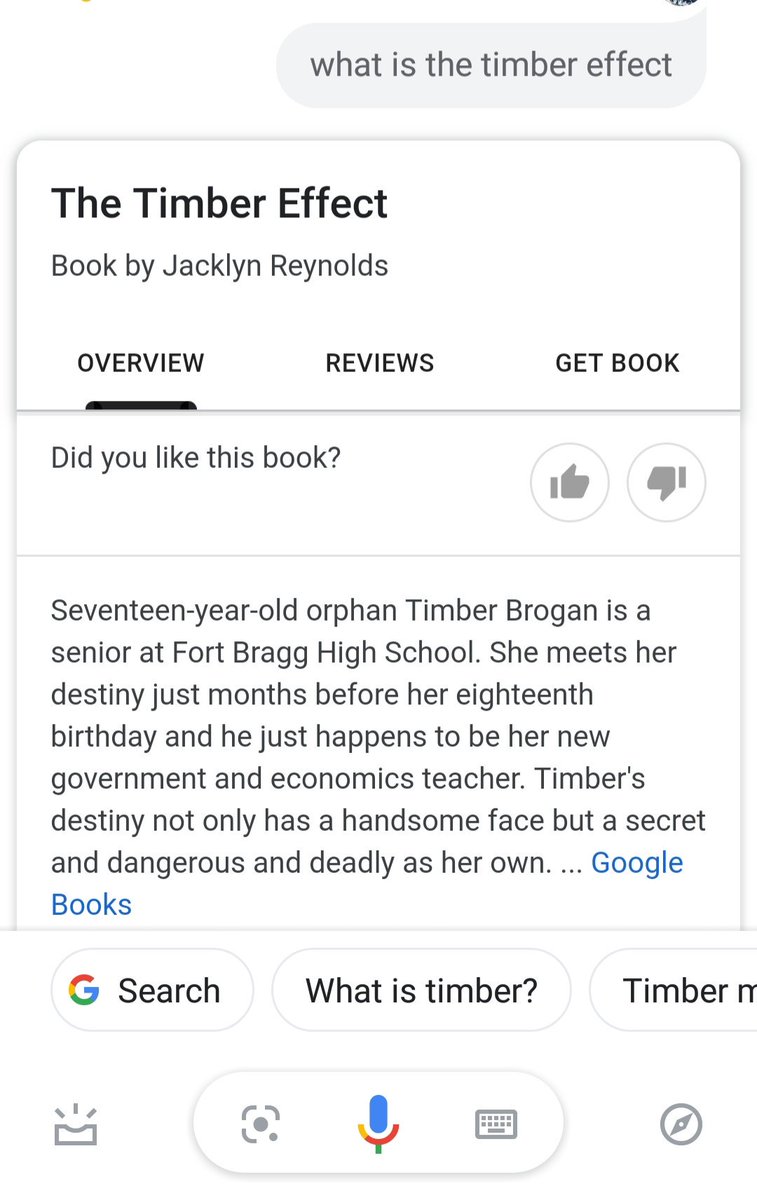 TimberTrilogy's tweet image. If you ask @Google what #TheTimberEffect is, my book is the first response! YAY! #writerwin