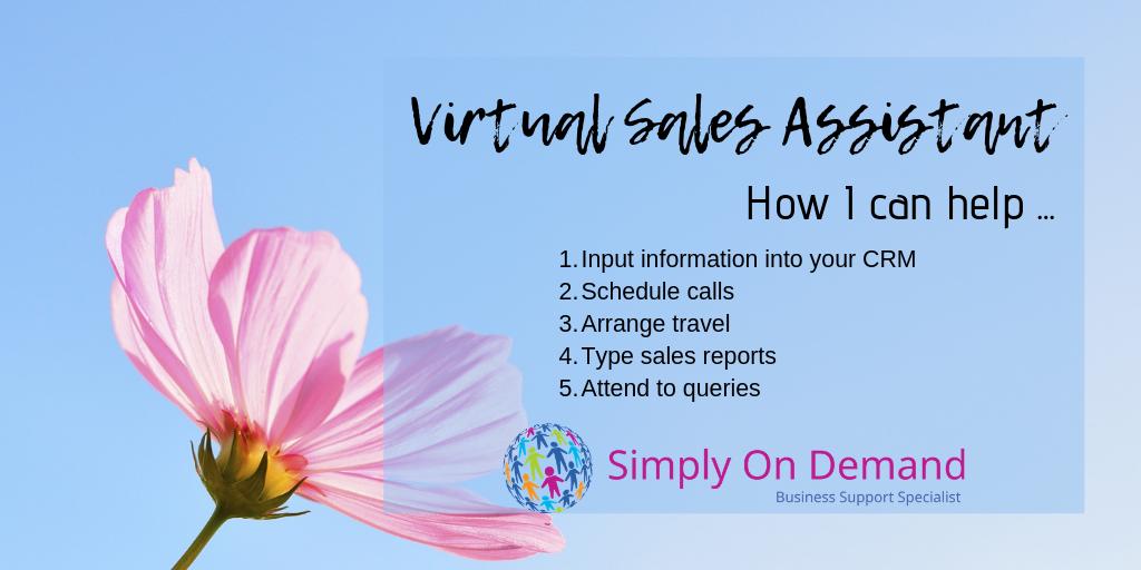 Some ideas on how I can help being your virtual sales assistant
#IcanHelp #SimplyOnDemand #BusinessSupport #VirtualAssistant #RemotePA #RemoteAdmin #AdminHelp