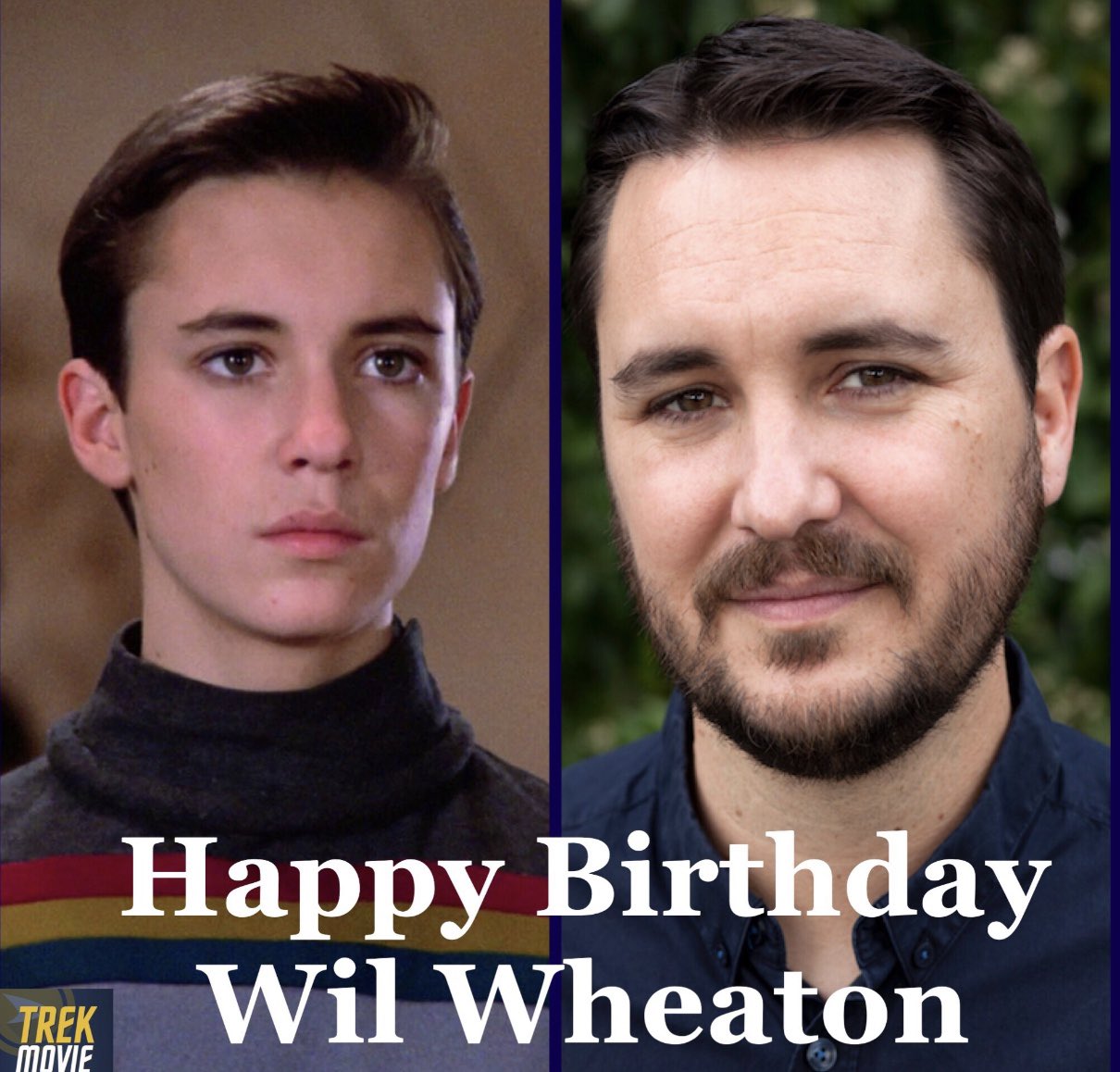 Wishing a very happy birthday to Wil Wheaton, aka Ensign Wesley Crusher on Star Trek  