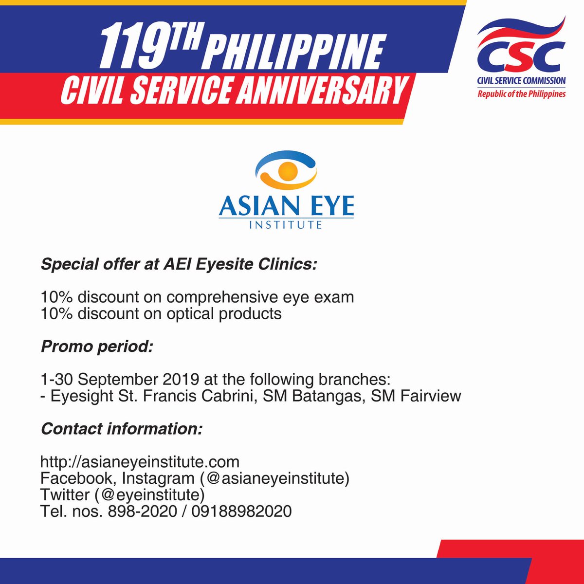 DENROfficial's tweet photo. HEADS UP: (1/3) Special treats for government employees! From August to September 2019, government employees can avail of discount packages and freebies from selected government and private companies. #PCSA2019 #CivilServiceAt119 https://t.co/dfNziyg8TX