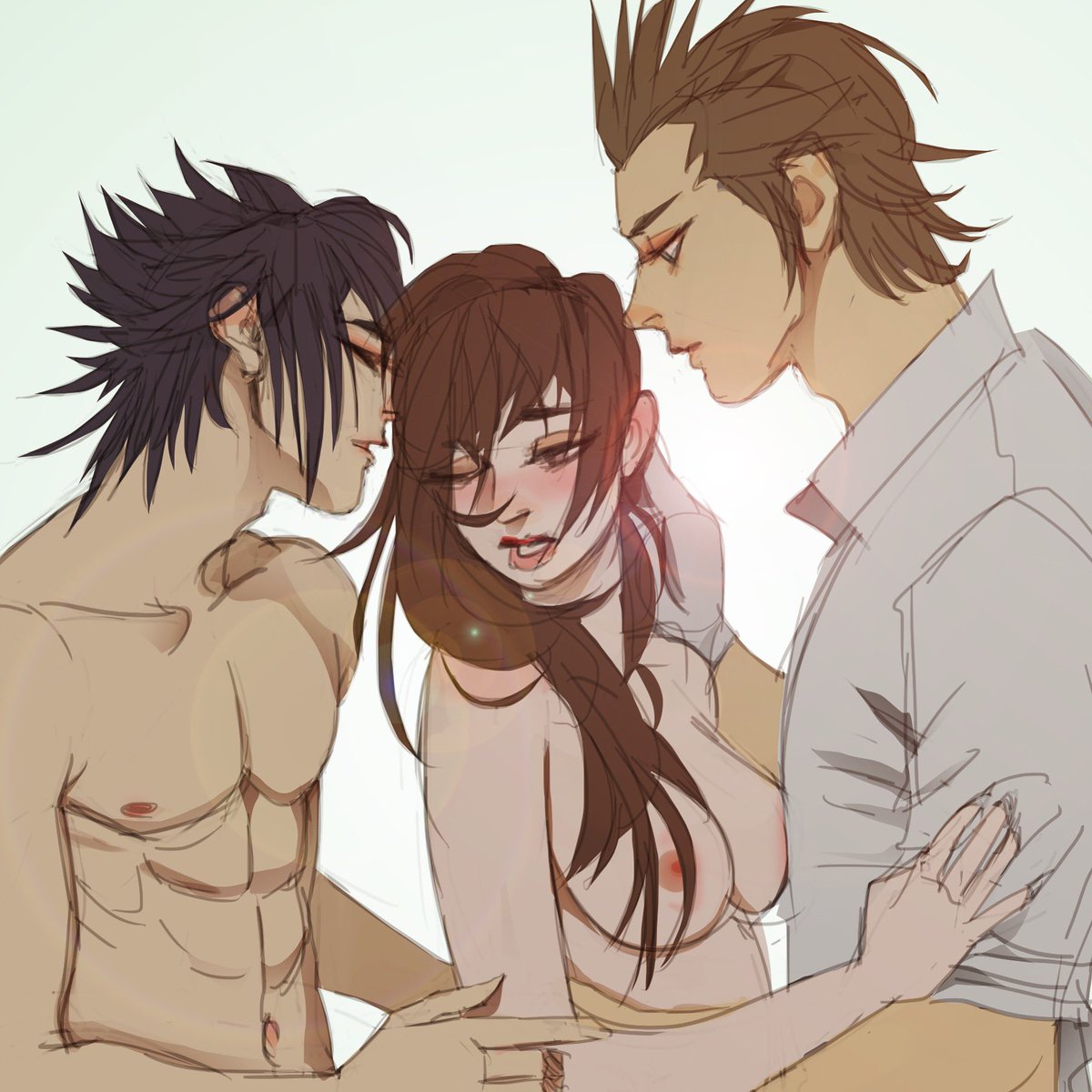 My commissioner’s OC sandwiched between Iggy and Noct ;) 
#myoudraws #ignis #noctis #ffxv