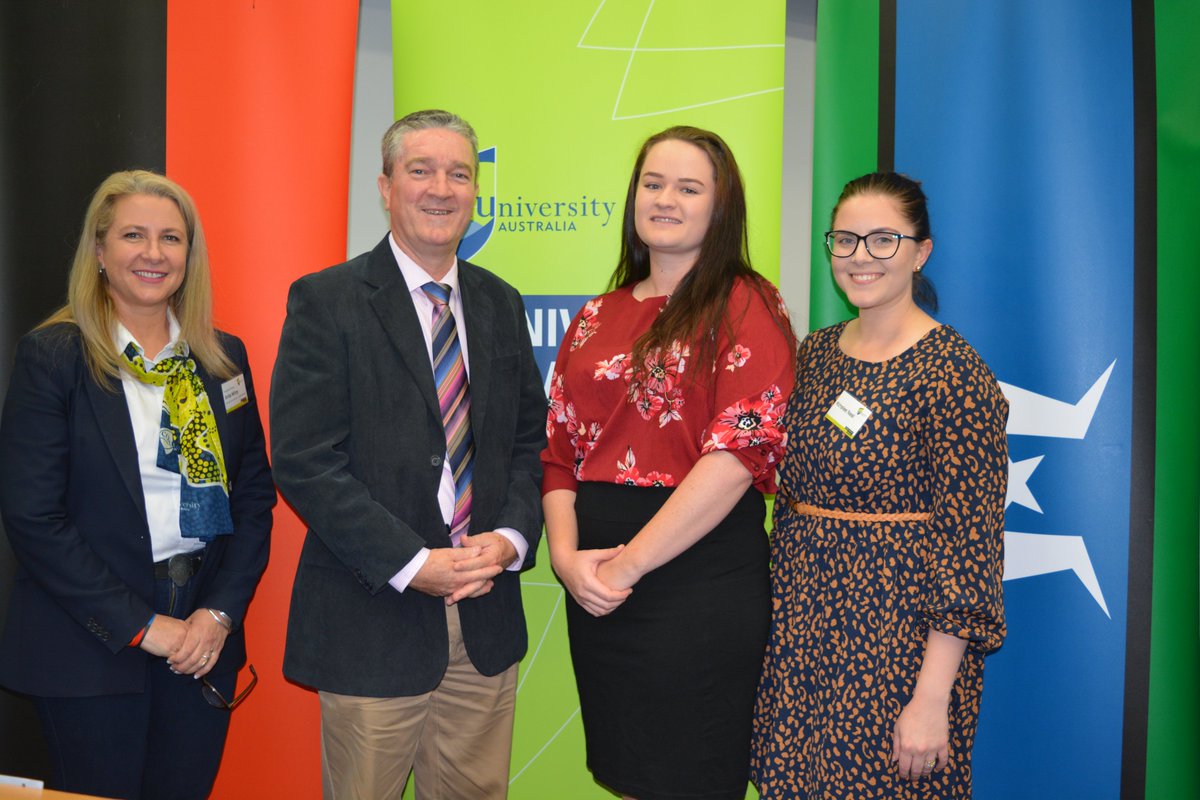 CQUniEmerald's tweet photo. Two Central Highlands students were honoured at the CQUniversity 2019 Student Awards Ceremony. Kirralee Neal was presented with the FPA Student of the Year Award and the UniSuper Prize, while Dakotah Davis received the CQUniCares AgForce First Year Agriculture Prize. Congrats! https://t.co/5s0aU2DWIu