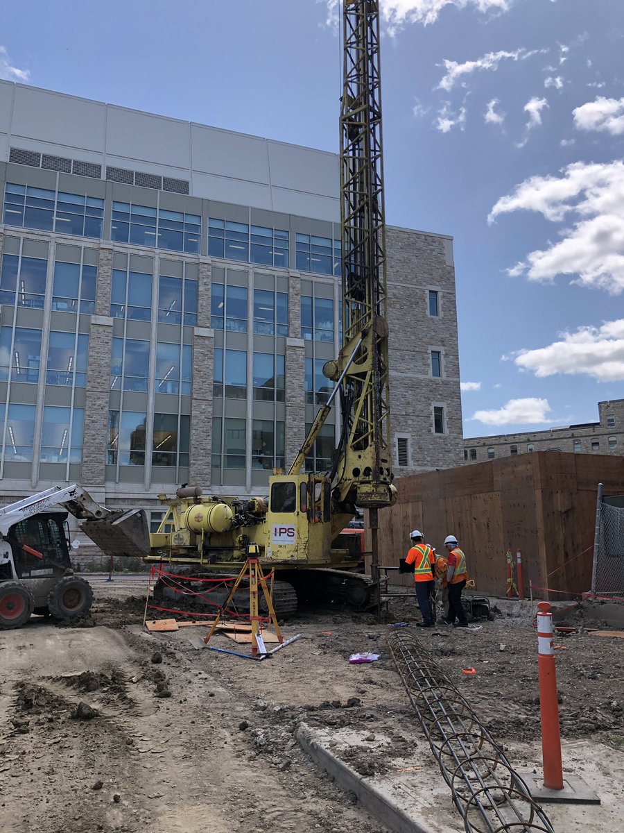 Ready to break ground at Royal University Hospital! #piling #construction #concrete #pileon #backdrop #drillingrig