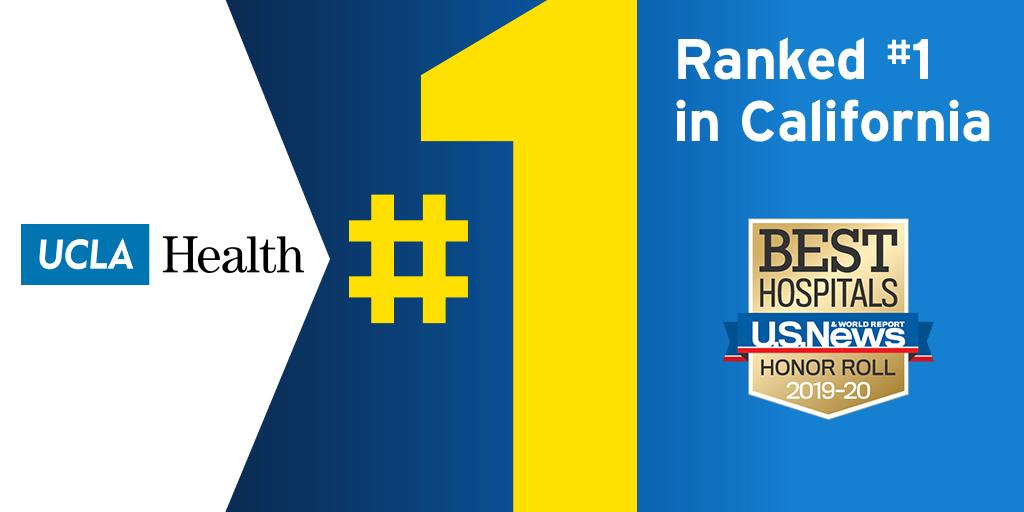 UCLA Health (@uclahealth) on Twitter photo The results are in! <a href="/usnews/">U.S. News & World Report</a> has ranked UCLA Health #1 in Los Angeles, #1 in California, & #6 in the nation. Thank U to our physicians, nurses, employees & volunteers for providing the best in healthcare & the latest in medical technology. ➨ ucla.in/2vvWYKl #BestHospitals The results are in! <a href="/usnews/">U.S. News & World Report</a> has ranked UCLA Health #1 in Los Angeles, #1 in California, & #6 in the nation. Thank U to our physicians, nurses, employees & volunteers for providing the best in healthcare & the latest in medical technology. ➨ ucla.in/2vvWYKl #BestHospitals