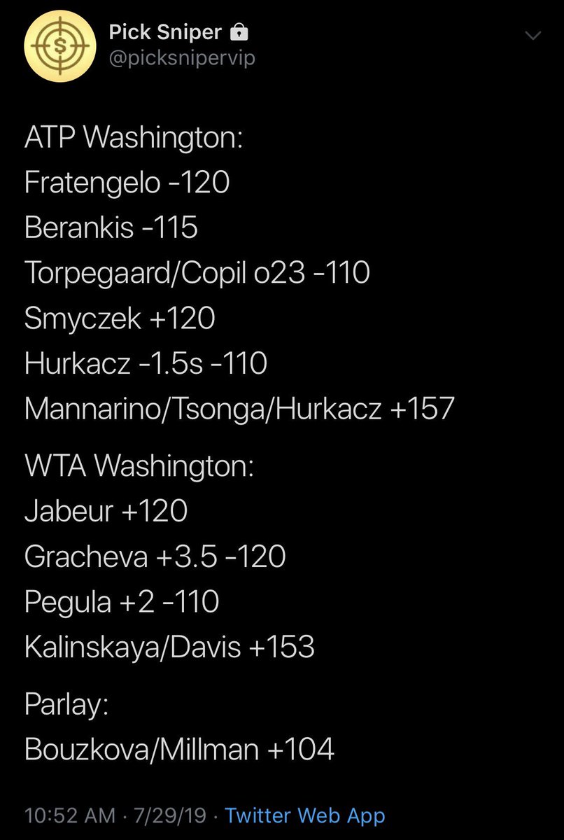 picksniper's tweet image. ✅ Kalinskaya/Davis +153

No sweat parlay winner

Free Plays: 18-11 / +6.17u 💸💸

VIP: 8-3 / +6.15u 🔥🔥

DM to sign up! #sportsbetting