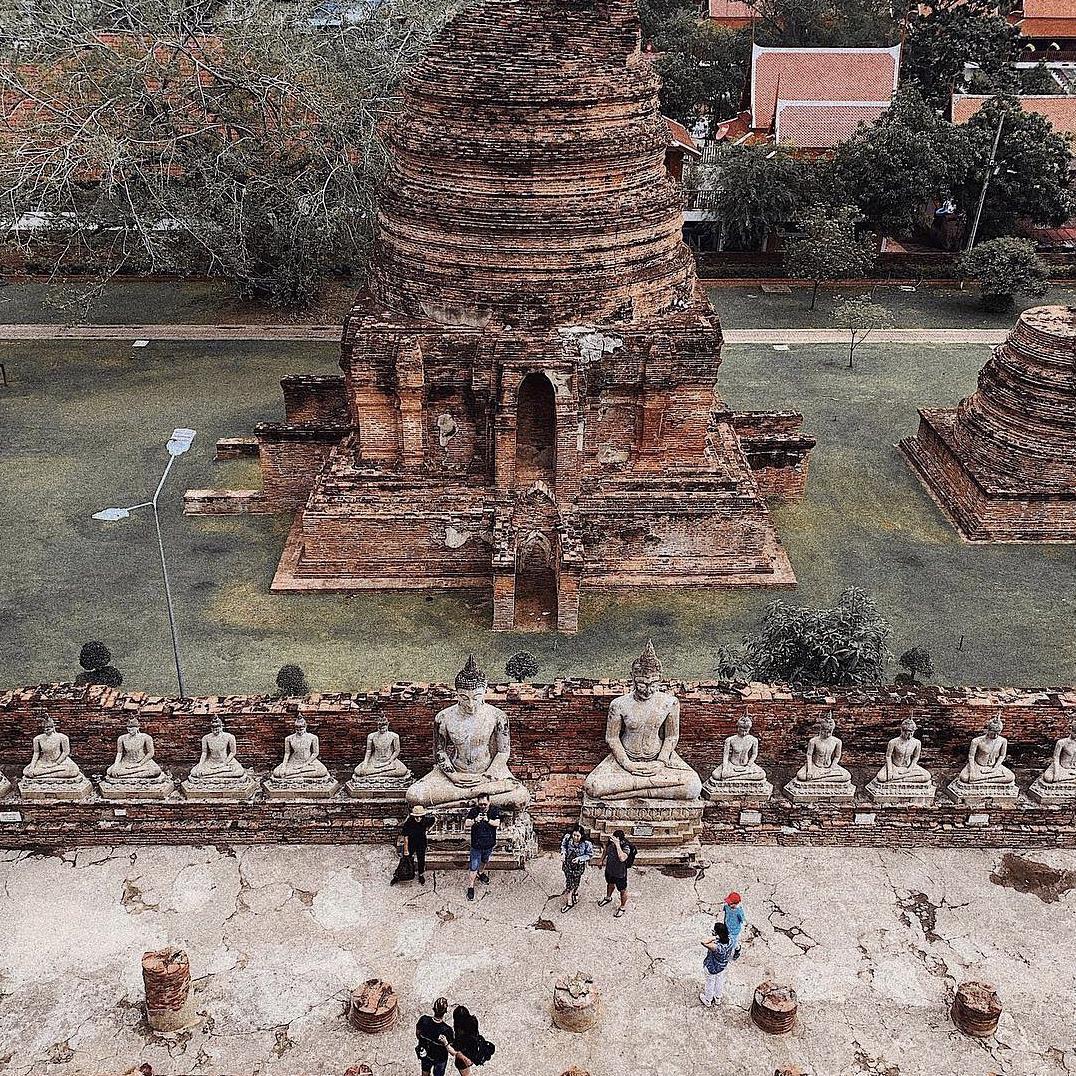 AmazingThailand's tweet photo. New angles refresh our perception. Even for Ayutthaya’s century-old Wat Yai Chai Mongkhon, we see new sights from this lofty shot by @sorapinya.

#Amazingthailand https://t.co/CgswMofYnK