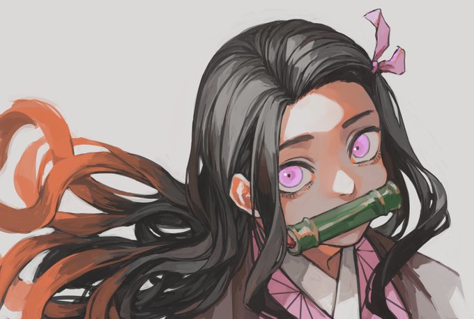8月96日さんがTwitterに投稿した竈門禰豆子(鬼滅の刃)のイラスト。