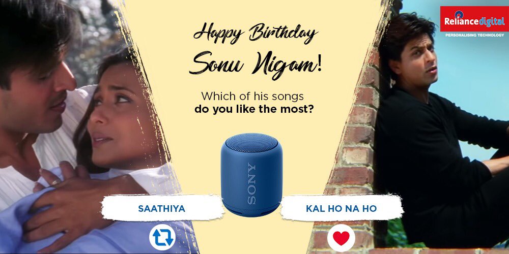 Reliance Digital wishes Sonu Nigam a very happy birthday!  