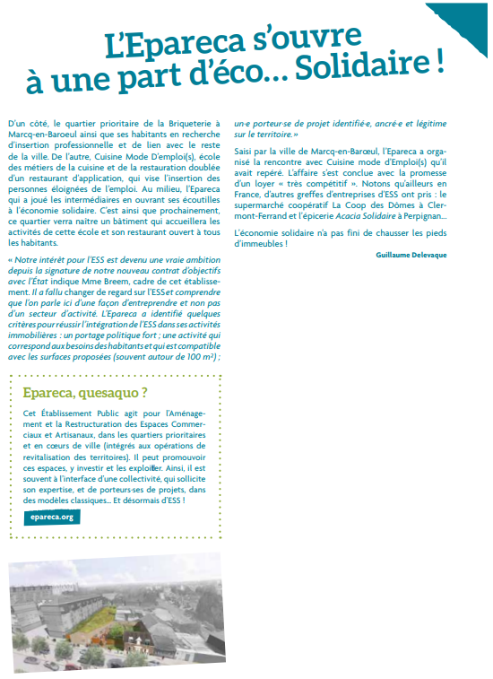 Découvrez l'article sur #Epareca, paru dans "La lettre de l’économie solidaire" n°58 de l’APES <a href="/Apeshdf/">Apes</a> 📄