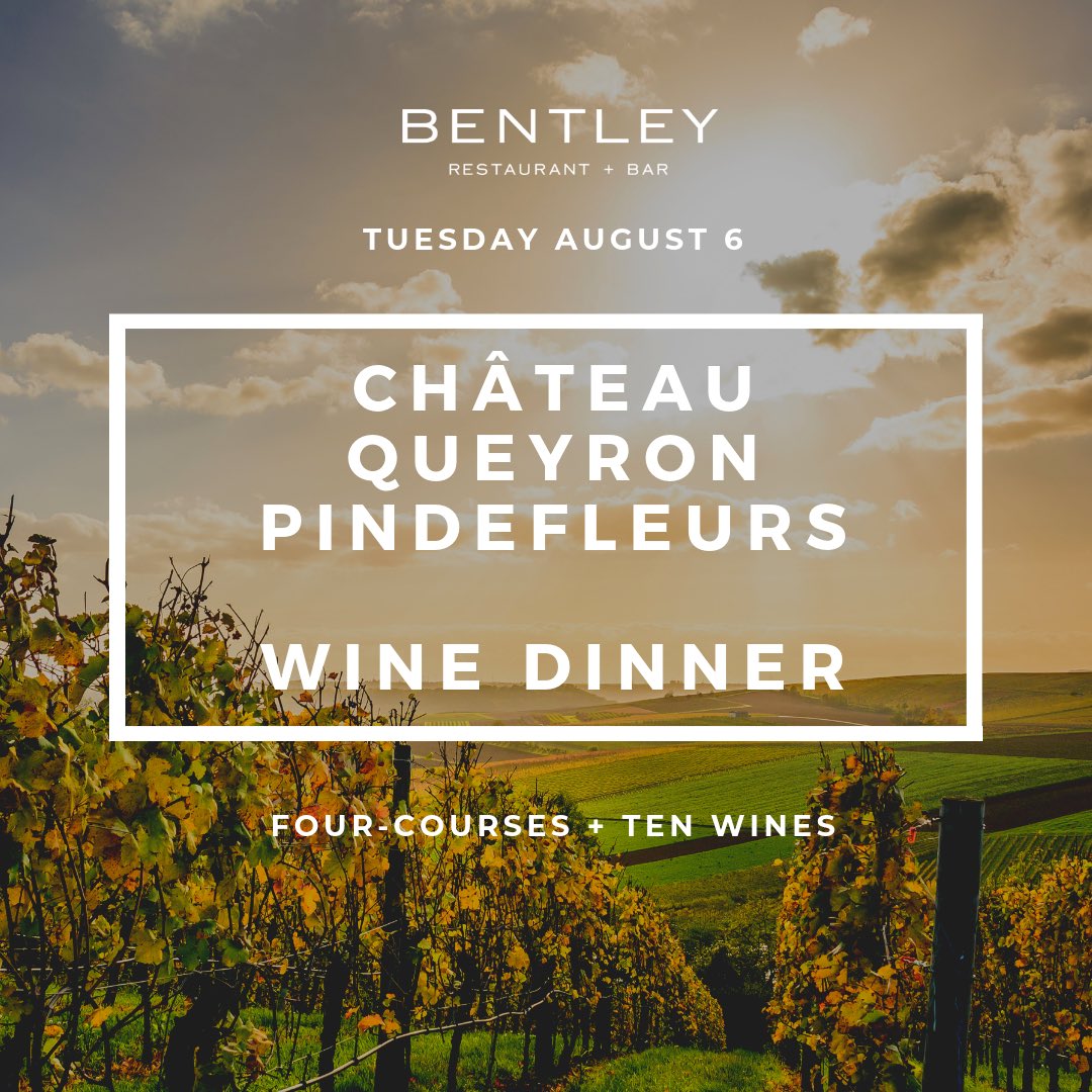 On Tuesday 6 August, Bentley will play host to Peter Watts from ‘Château Queyron Pindefleurs’, for a one-off intimate wine dinner at #Bentley 

$165 per person for four courses and ten wines

thebentley.com.au/menus/chateauq…