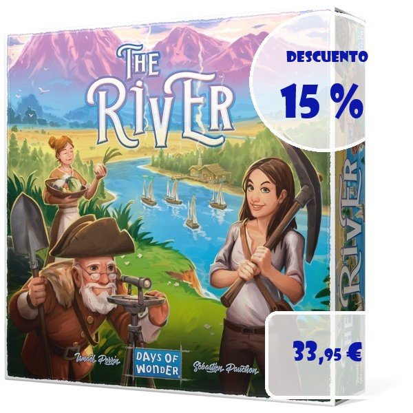 "The River" de <a href="/days_of_wonder/">Days of Wonder</a>  (Five Tribes, Yamatai...)

Ante ti se abre un nuevo mundo de tierras vírgenes hasta donde alcanza la vista. Tu barco navega por el río mientras observas las orillas, contemplando la belleza de tu nuevo hogar.

horadejugar.es/The-River-Hora…