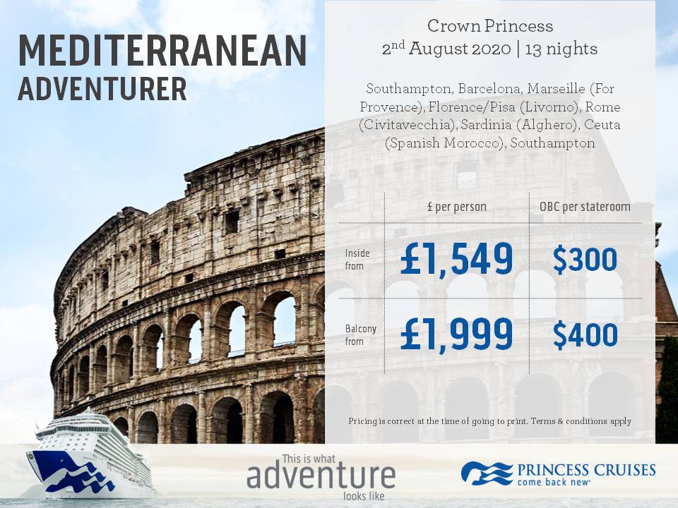 Cruise2Com's tweet photo. 📢📢 DEAL ALERT 

🛳 'This is what Adventure looks like' Campaign from Princess Cruises"

✅ Fares from only £649pp sailing next October - 3rd &amp; 4th passengers from £199pp

✅Free Flights and Transfers on selected Fly-Europe Cruises
☎️ Call Us on  02038842555 https://t.co/3wtQxleifj
