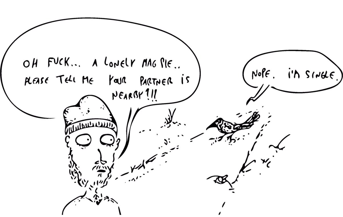 4s4nisim4s4's tweet photo. 1 for sorrow
2 for joy
3 for a girl
4 for a boy...#englishfolklore #magpiefolklore #oneforsorrow #folklorecomic #ComicArt #comicstrip #singlemagpie https://t.co/V1embeXekY