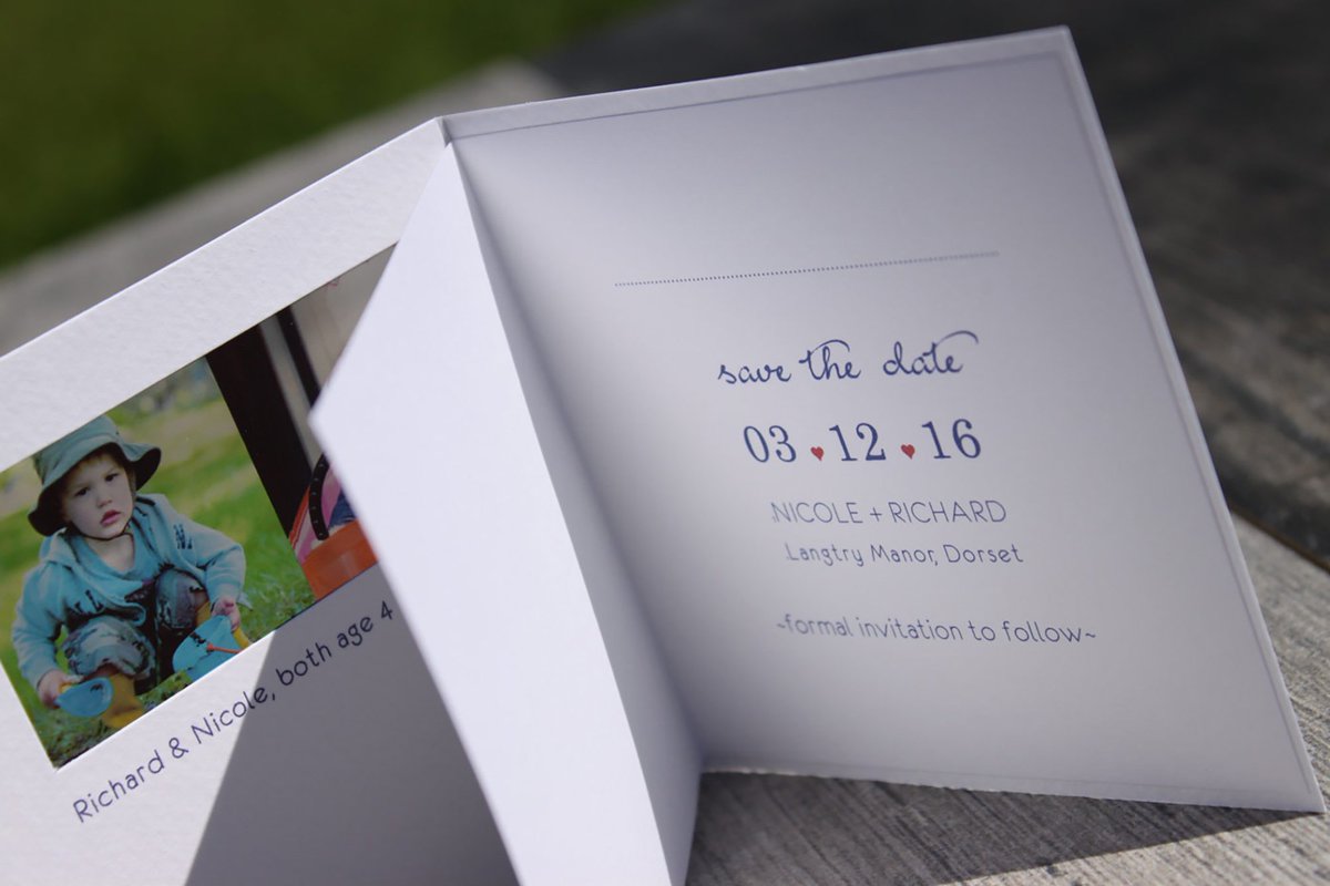 fotofusioncards's tweet photo. Why not have some fun with your save the dates? with pictures when you were both kids. Free sample and Free design #weddinghour #fotofusioncards #savethedates https://t.co/nXanlI2CkE