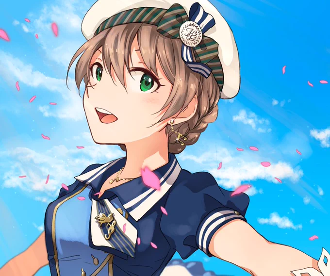 お題箱より #桜守歌織 さん(初期SSR衣装)空が似合う女性だと思います #ミリシタ #imas_ml 