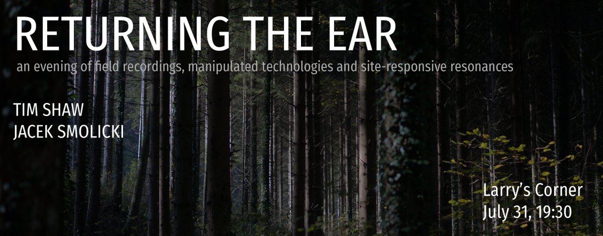jaceksmolicki's tweet photo. Tomorrow, Wednesday, July 31, 7:30pm, @Tim4Shaw and I will improvise at Larry's Corner in #Stockholm. Join us. #fieldrecording #soundscape #returningtheear https://t.co/JAI791PprV