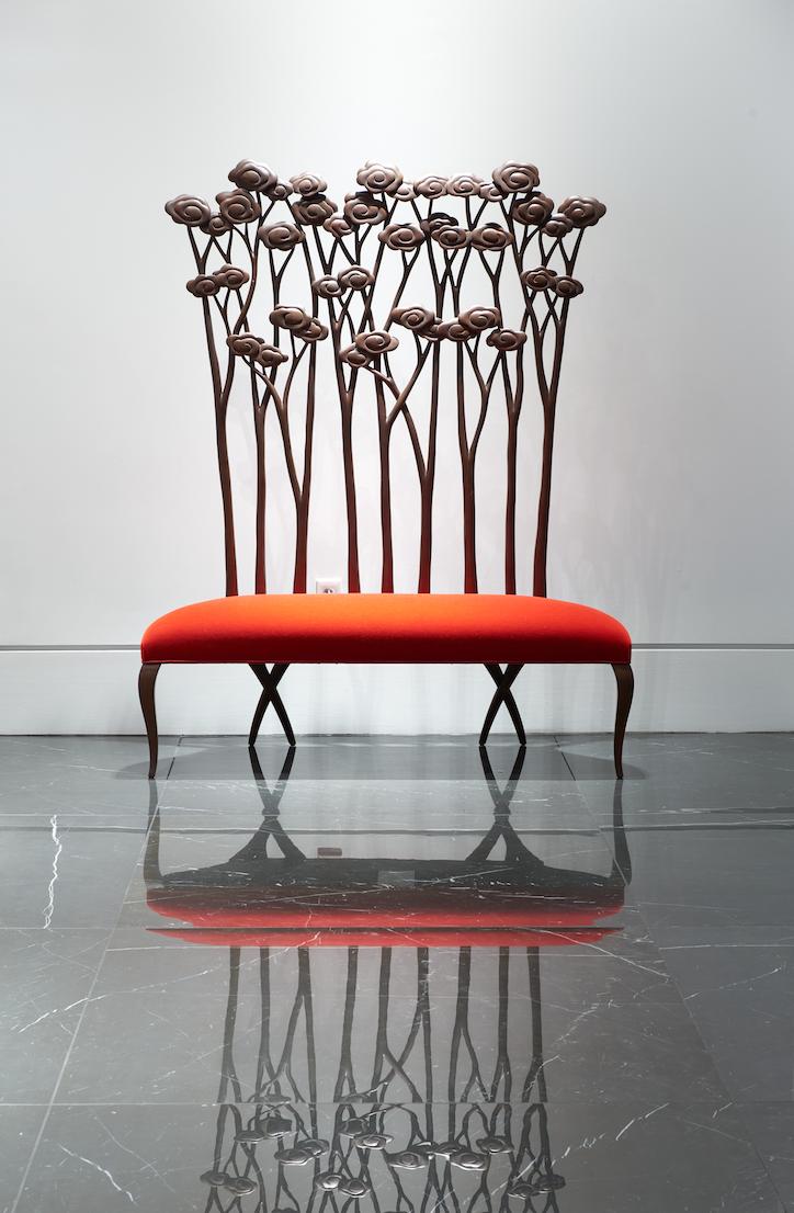 CG_UK's tweet photo. What better time to incorporate floral accents into your home than sweet #summertime!Christopher created the magnificent Le Jardin high-back bench to pay homage to #Chanel,whose favourite flower the camelia features in the design. 
Order now at #ChristopherGuy UK https://t.co/mwRifhNFgq