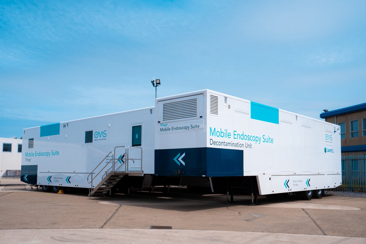 CantelUK's tweet photo. Did you know, @CantelUK and @EMSHealthcare are now offering a mobile endoscopy unit? 🚛 Trilogy+ is a state-of-the-art temporary endoscopy facility designed and built to the latest JAG guidelines, with the capacity to deliver +24 JAG points per day #endoscopy #innovation https://t.co/AGO3Hkj5tS