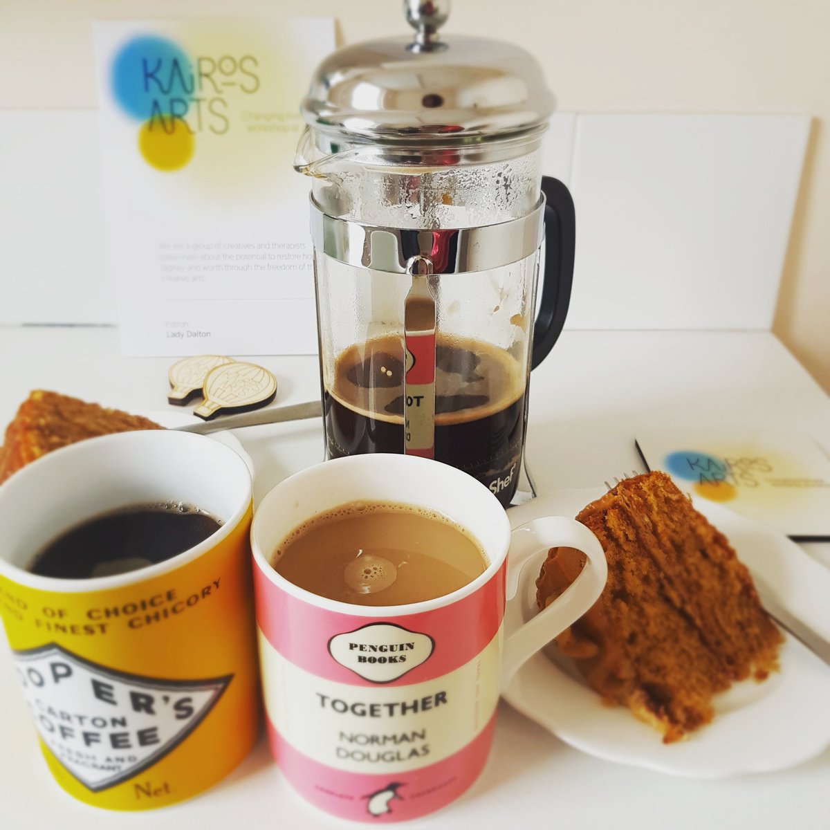 arts_kairos's tweet photo. The start of a new chapter for Kairos Arts. Setting up HQ and planning the year ahead. Getting our priorities right with coffee and cake to fuel the creative juices. https://t.co/RrvAQCd5wC