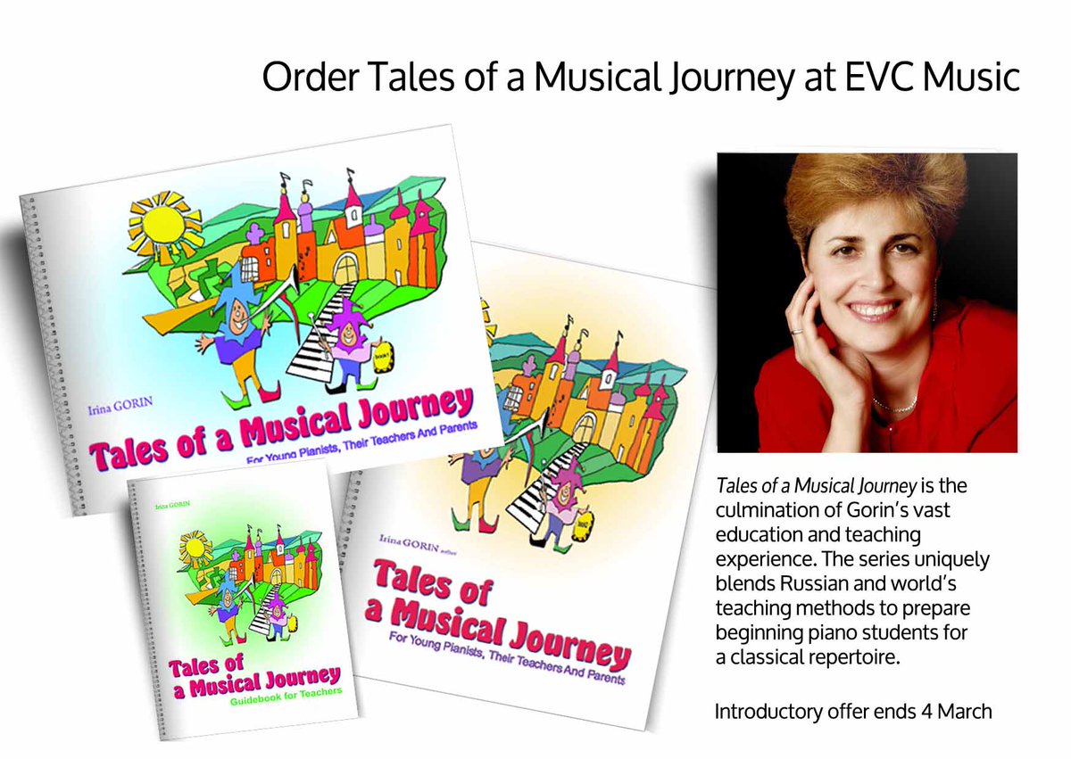 EVCMusicUK's tweet image. Did you know that @IrinaGorin's TALES OF A MUSICAL JOURNEY books are available to order on EVC Music website elenacobb.com? Tap the link elenacobb.com/product-catego… #PianoMethods #irinaGorin #Tales #EVCMusic #PianoBooks