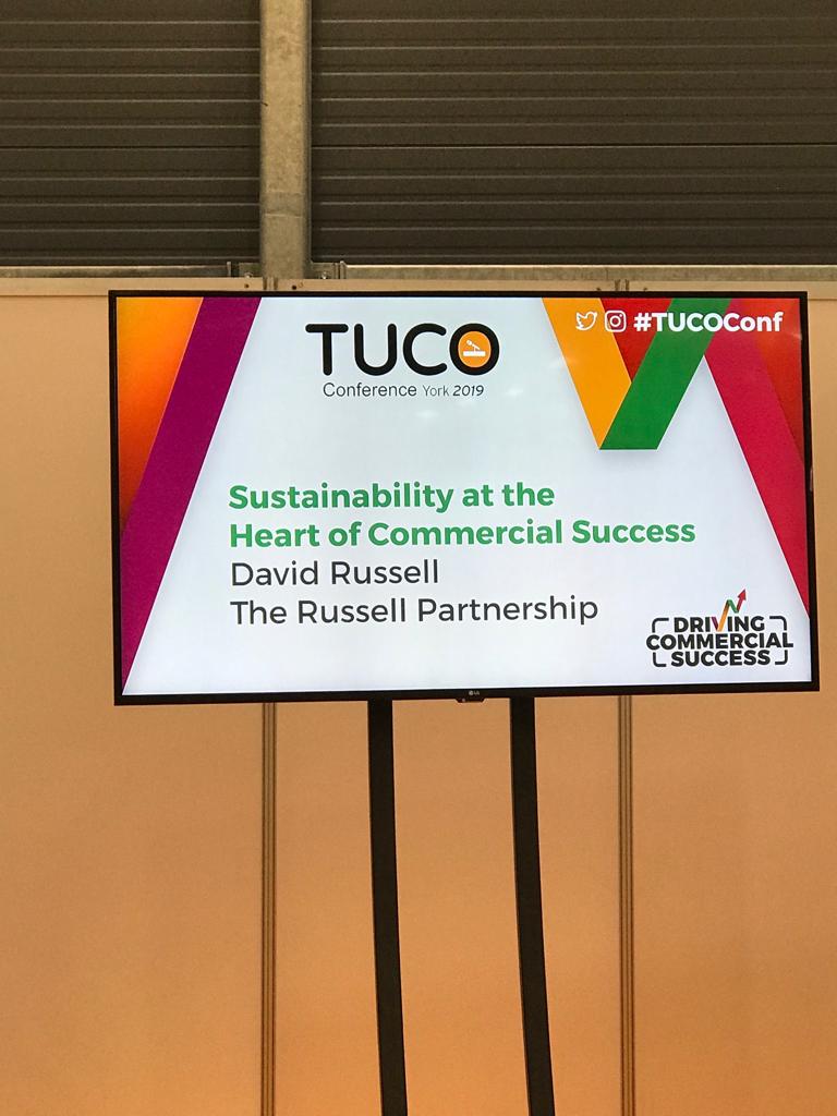 RP_Consultants's tweet photo. @DavidRussell_RP is speaking today at the #TUCOConf about Sustainability at the Heart if Commercial Success @TUCOltd https://t.co/GQymwIia06