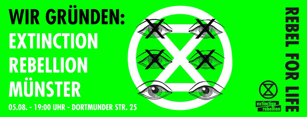 5. August #ExtinctionRebellion
Gründungstreffen Münster 💚
<a href="/XrMuenster/">XR Münster</a> 
Infos im Bild unten👇oder auf FB:
facebook.com/events/1104137…