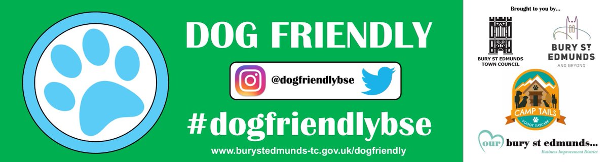 Great that another two @BID_OurBuryStEd businesses <a href="/BooshBarBSE/">Boosh</a> and <a href="/BuryInteriors/">Copeland Interiors</a>  have signed up to the <a href="/Dogfriendlybse/">DogFriendlyBSE</a> scheme #BuryStEdmunds #dogfriendlybse