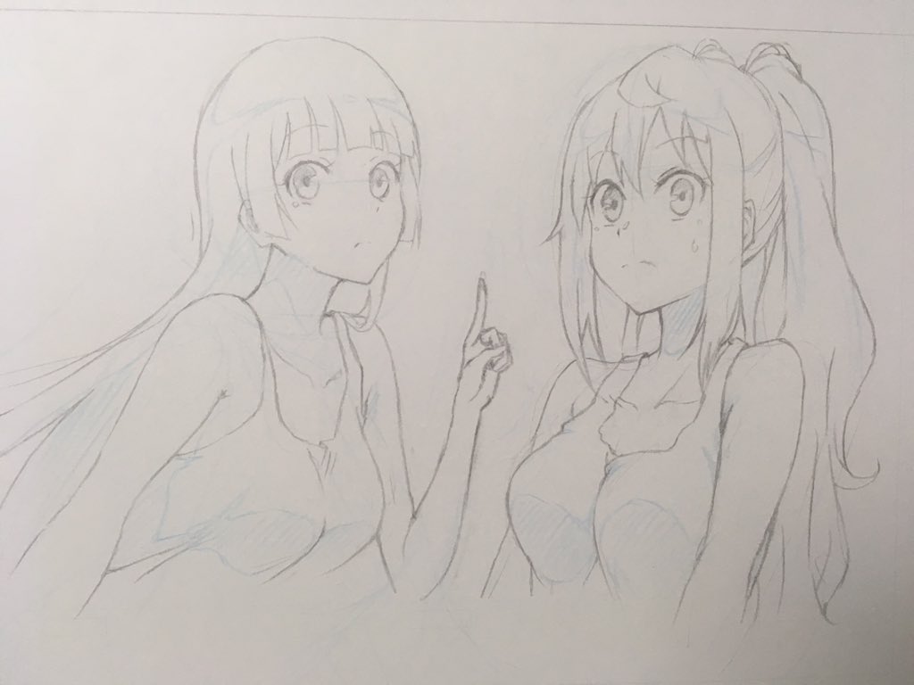 先日模写した

ダンベル何キロ持てる?

アニメの線って綺麗だから
ペンタッチの重要性を理解する
練習になるかと思ってペン入れしてみた

左の子が、ペンタッチなし
右の子がペンタッチあり

線情報って意外と奥深い

(加工無し) 