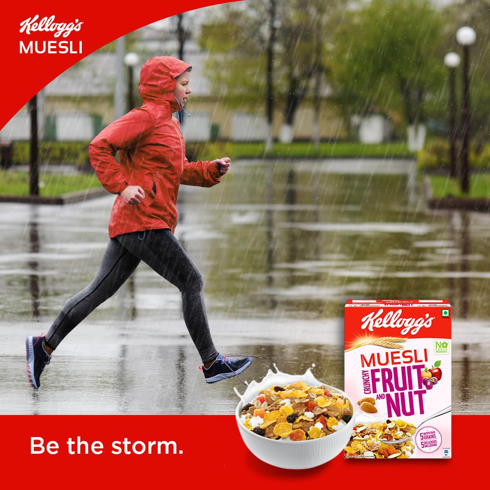 The rains may try to slow you down, but they can’t stop you. Start your mornings with Kellogg’s Muesli – a breakfast with 5 nutritious grains, fruits and nuts, and power-pack your mornings! Buy now: bit.ly/2NNHMUs