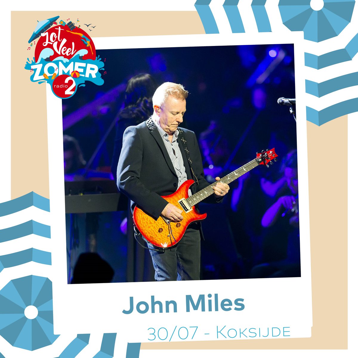 Vandaag zitten John Miles en founding father Jan Vereecke rond 11u20 bij Radio 2, live vanuit Koksijde! #radio2, #plagepréférée