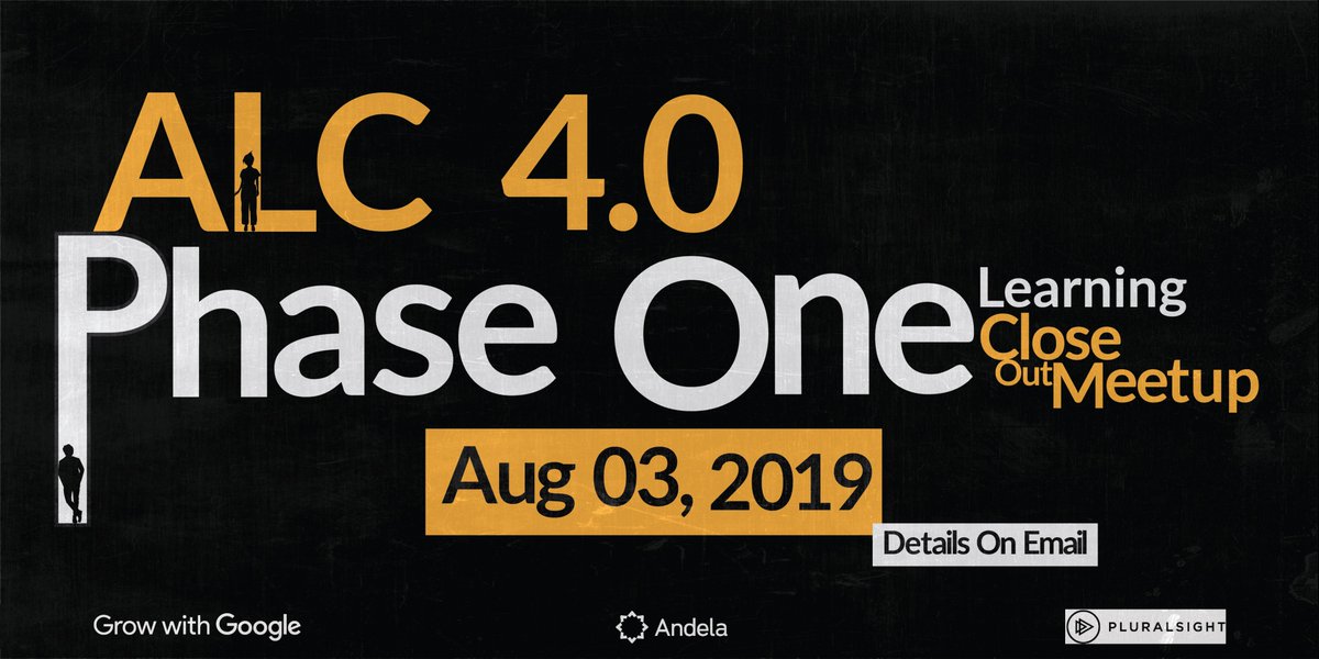 andelacommunity's tweet photo. Good Morning ALC 🙌🏾!

Phase 1 of learning is ending. Look at how far we've come😃.

Yes, #150DaysOfALC4 has kept us all motivated as we share our journey.

Now, we want to meet you on Aug 3, 2019, to close out this phase. Details on email.

Who's coming?

Retweet if you are. https://t.co/4kPaAMpRRz