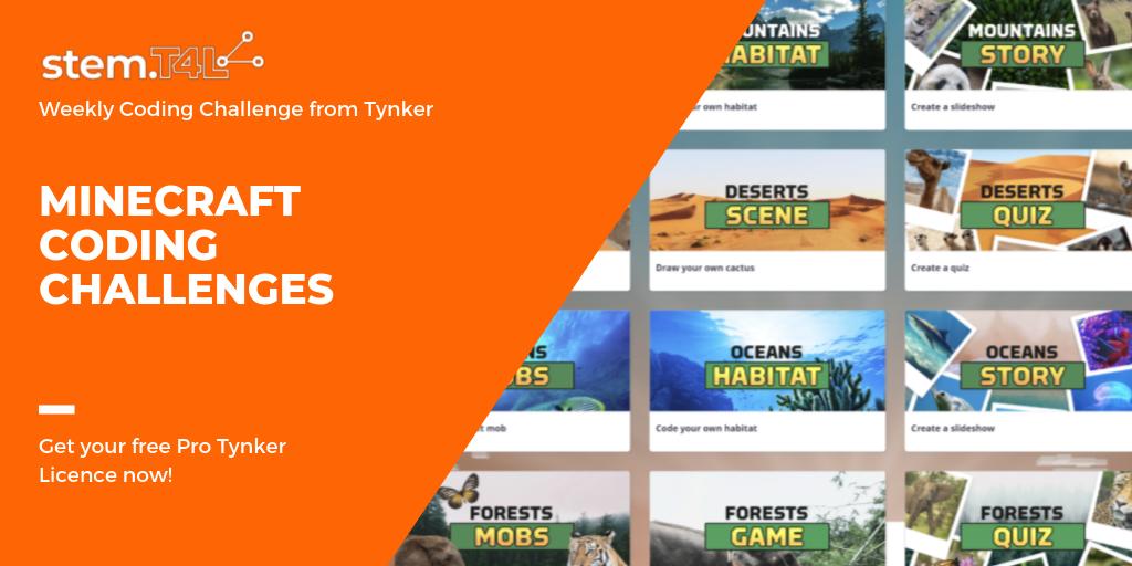 Here's a great weekly challenge from Tynker! bit.ly/2Moy2h5 Check out all these Minecraft coding activities that link to HSIE and Science topics. Get your free Tynker licence on our Coding Kit Page today! bit.ly/2jQuCbr