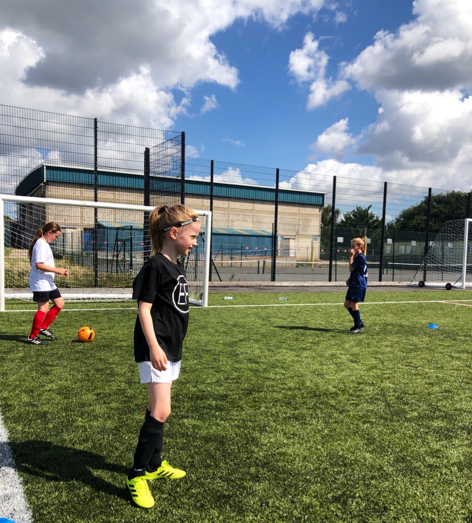 EQFootball's tweet photo. It’s day 2 of camp! 🎉 We are currently selling our #EFF shirt’s - it’s great to see loads of girls wearing &amp; supporting our brand. The money raised goes to helping provide more opportunities for girls to play ⚽️❤️ #EqualFocusFootball #girlsfootball #thisgirlcan #equality https://t.co/YjVRGOzK1s