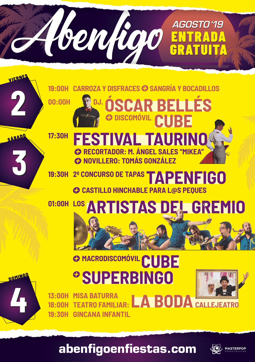Com_Maestrazgo's tweet photo. 📌Fiestas en el #Maestrazgo para los próximos días: 🥳
- Fiestas de #Molinos. Del 1 al 5 de agosto. 
- Fiestas de #Abenfigo. Del 2 al 4 de agosto.
- Fiestas de #Mirambel. Del 2 al 6 de agosto. 
- Fiestas de Las #CuevasdeCañart. Del 2 al 6 de agosto. https://t.co/gXNmekDYXy