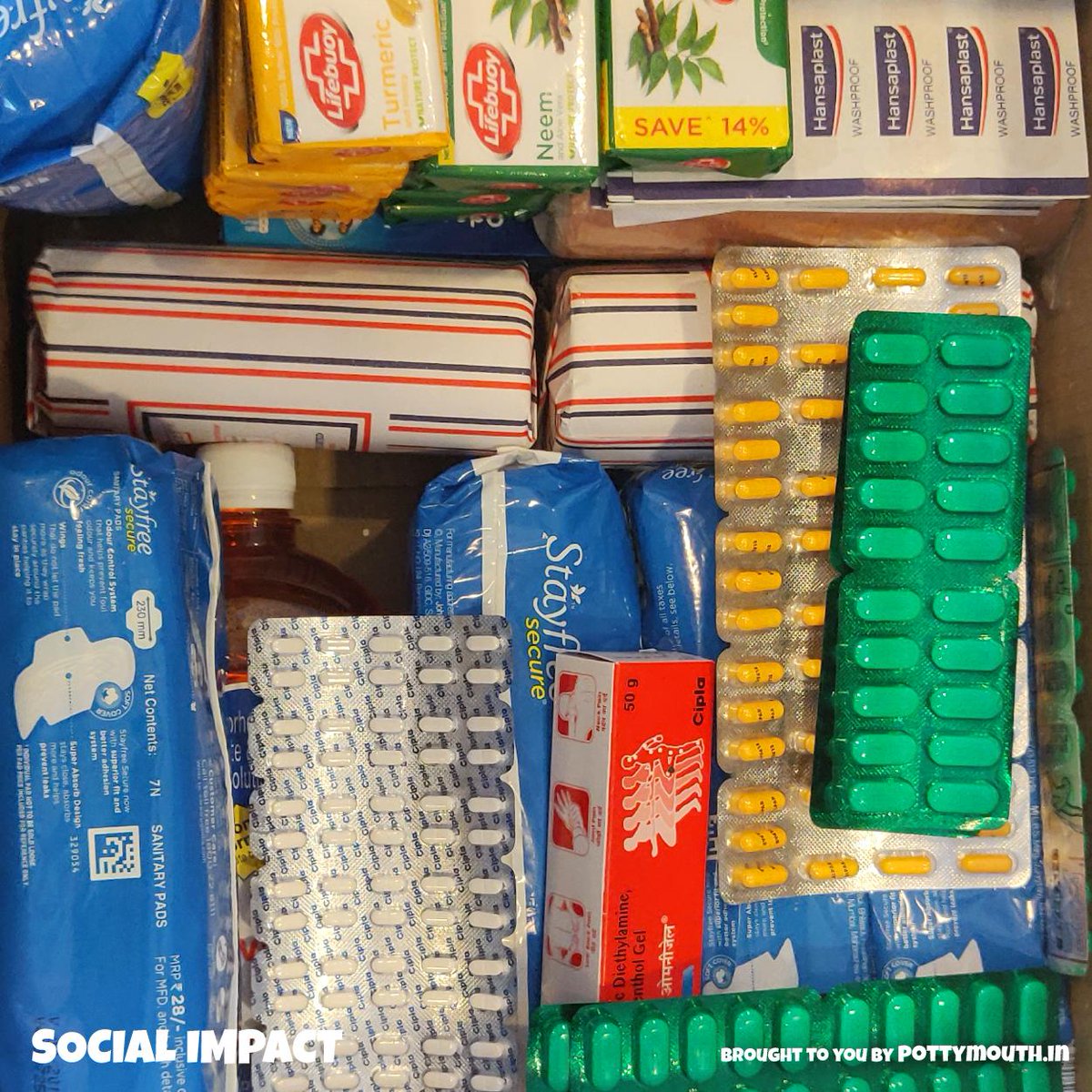 _pottymouth's tweet photo. At #PottyMouth we believe that every action, no matter how small, makes a difference.Which is why we used our collections from June to send a care package of daily essentials to help those affected by the #floods in #Assam. 
#socialimpact #creativeagency https://t.co/2brkFaZKdT